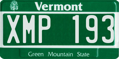 VT license plate XMP193