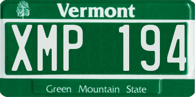 VT license plate XMP194