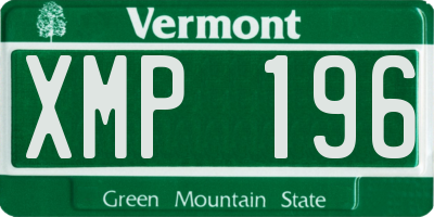 VT license plate XMP196