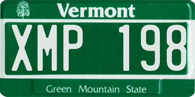 VT license plate XMP198