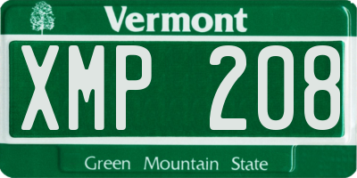 VT license plate XMP208