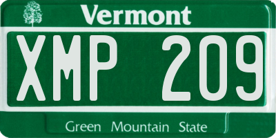 VT license plate XMP209