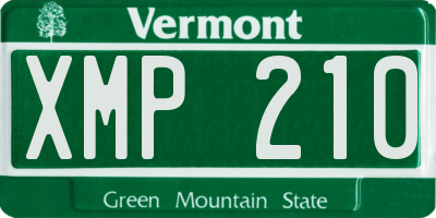 VT license plate XMP210