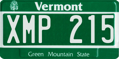 VT license plate XMP215