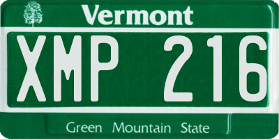 VT license plate XMP216