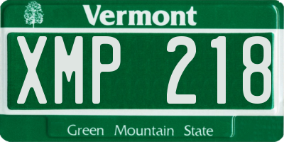 VT license plate XMP218