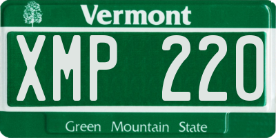 VT license plate XMP220