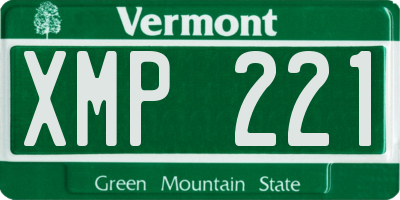 VT license plate XMP221