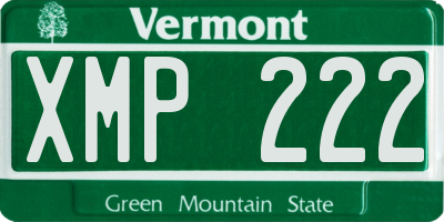 VT license plate XMP222
