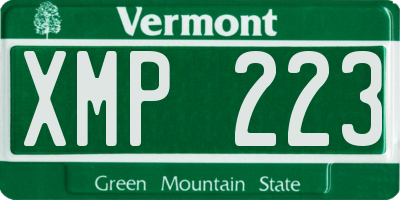 VT license plate XMP223
