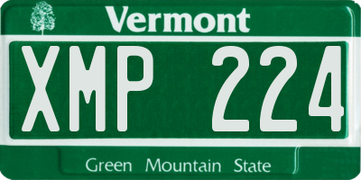 VT license plate XMP224