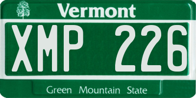 VT license plate XMP226