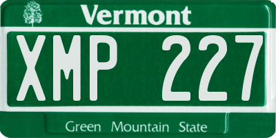 VT license plate XMP227