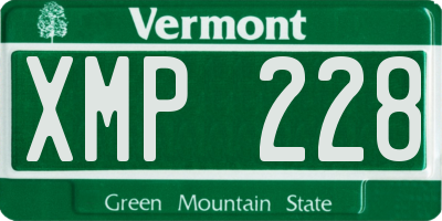 VT license plate XMP228