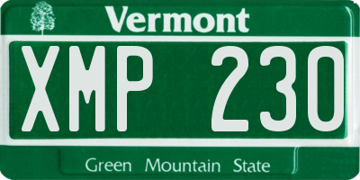 VT license plate XMP230