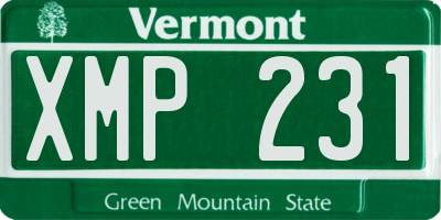 VT license plate XMP231