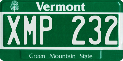 VT license plate XMP232