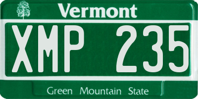 VT license plate XMP235