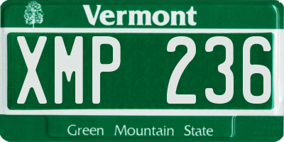 VT license plate XMP236