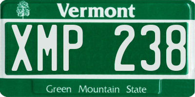 VT license plate XMP238