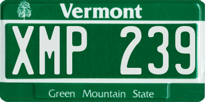 VT license plate XMP239