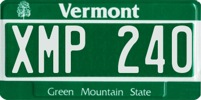 VT license plate XMP240