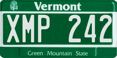 VT license plate XMP242