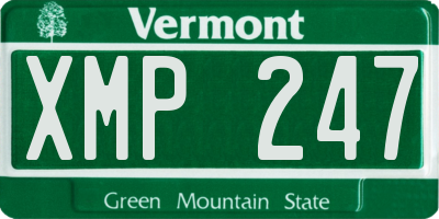 VT license plate XMP247