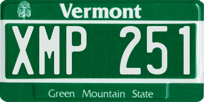 VT license plate XMP251