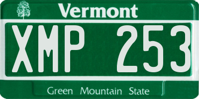VT license plate XMP253