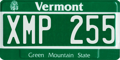 VT license plate XMP255