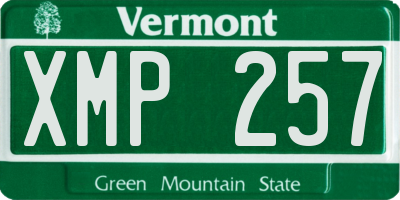 VT license plate XMP257