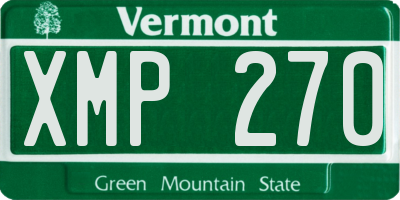 VT license plate XMP270