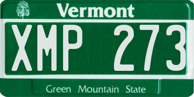 VT license plate XMP273
