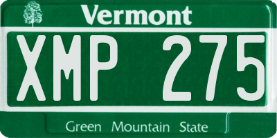 VT license plate XMP275
