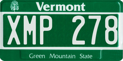VT license plate XMP278