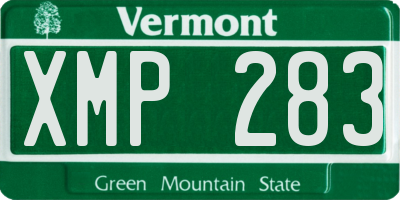 VT license plate XMP283