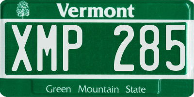 VT license plate XMP285