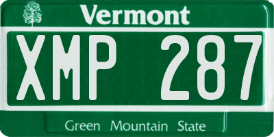 VT license plate XMP287