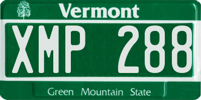 VT license plate XMP288