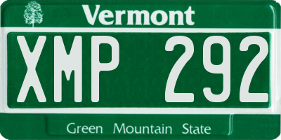 VT license plate XMP292