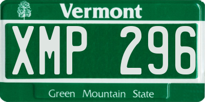VT license plate XMP296