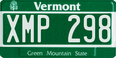 VT license plate XMP298