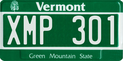VT license plate XMP301