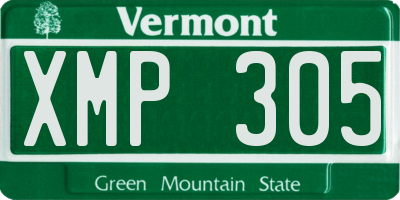 VT license plate XMP305