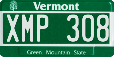VT license plate XMP308