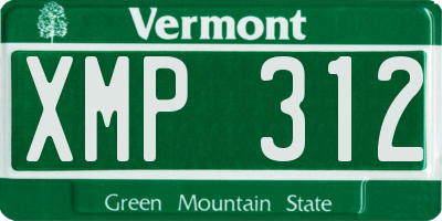 VT license plate XMP312