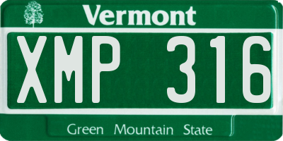 VT license plate XMP316