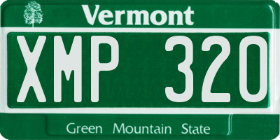 VT license plate XMP320