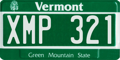 VT license plate XMP321
